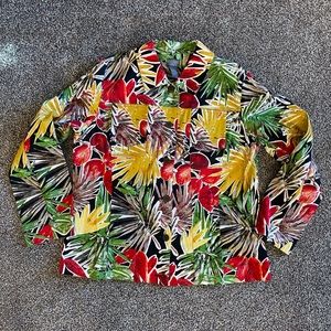 ‘Additions’ by Chico’s Cotton Tropical Print Button Jacket - SIZE 2